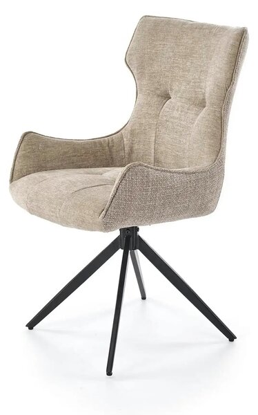 Scaun K573, bej/negru, stofa clasica/otel, 55x64x88 cm