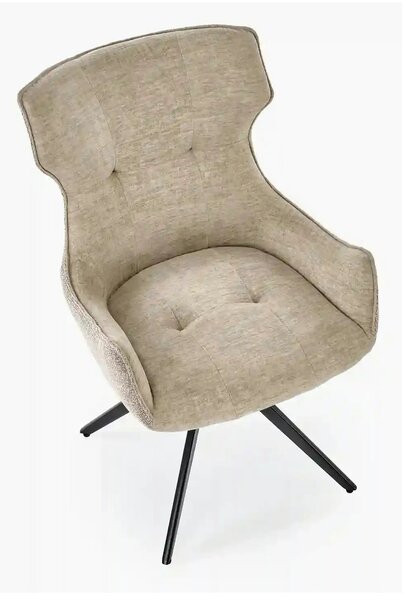 Scaun K573, bej/negru, stofa clasica/otel, 55x64x88 cm