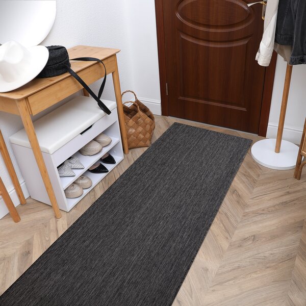 Covor, traversa SISAL SION A5165A Melanj țesute plate negru