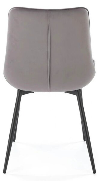 Scaun K589, gri - Bluvel 14, stofa catifelata/otel, 50x63x87 cm