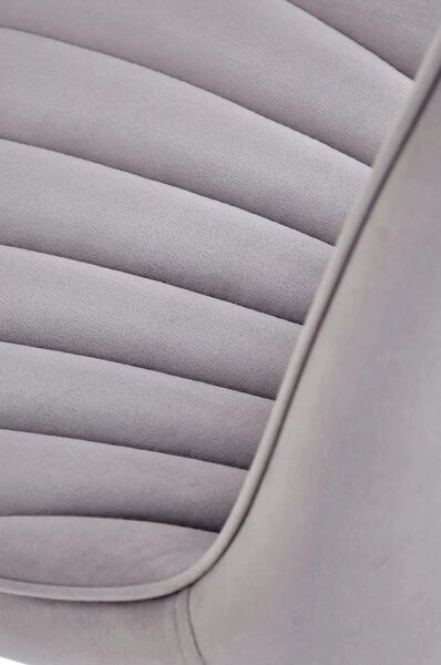 Scaun K589, gri - Bluvel 14, stofa catifelata/otel, 50x63x87 cm