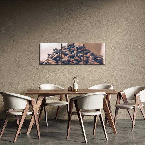 Tabloul cu cafea (cu ceas) (90x30 cm)