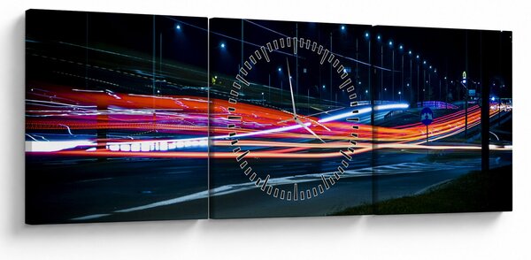 Tabloul orașului nocturn (cu ceas) (90x30 cm)