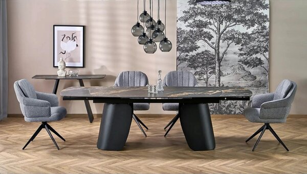Scaun K570, gri/negru, stofa/otel, 61x70x92 cm