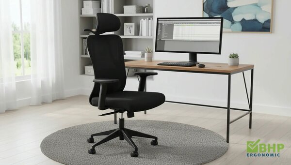 Scaun de birou Q-080 M, negru, 67x50x115/125 cm