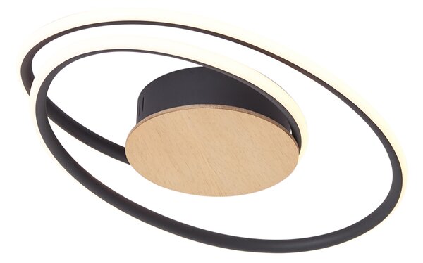 Plafonieră de design din lemn, cu LED, cu dimmer în 3 trepte - Rowan