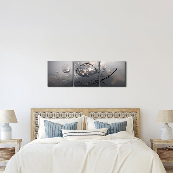 Tabloul bilelor abstracte (cu ceas) (90x30 cm)