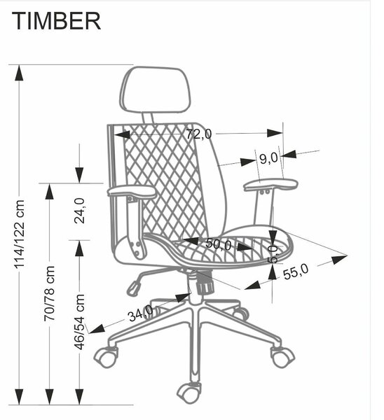 Scaun birou TIMBER, nuc/bej, piele ecologica/placaj indoit, 72x68x114/