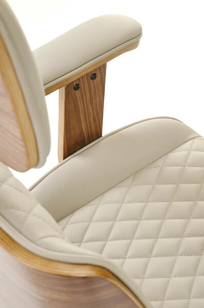 Scaun birou TIMBER, nuc/bej, piele ecologica/placaj indoit, 72x68x114/