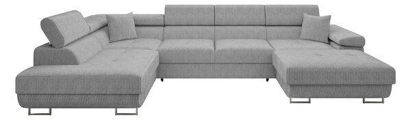 Colțar Comfivo Vinetum III, Funcția de dormit, Spațiu de depozitare, 346x203x70cm, 205 kg, Picioare: Metal, Plastic