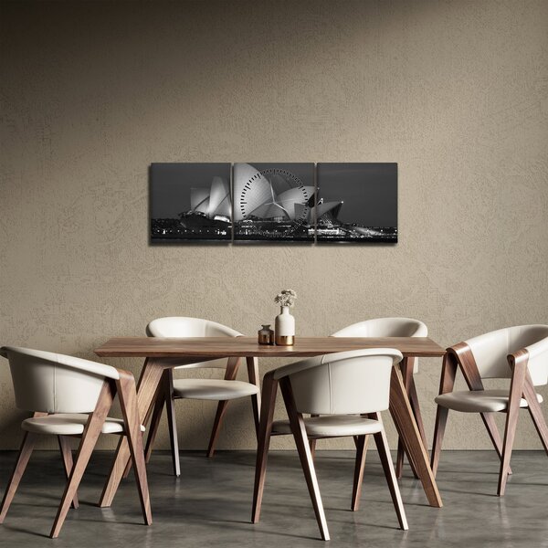 Tablou cu Opera din Sydney (cu ceas) (90x30 cm)