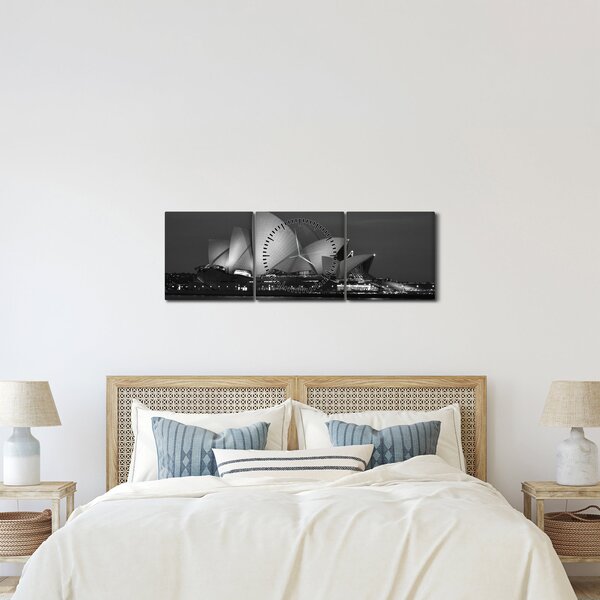 Tablou cu Opera din Sydney (cu ceas) (90x30 cm)