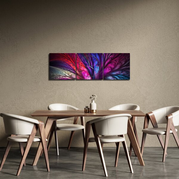 Tabloul abstract cu copacul (cu ceas) (90x30 cm)