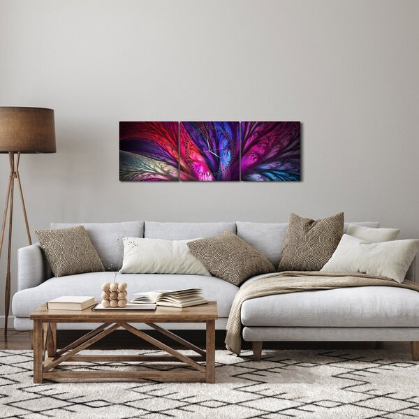 Tabloul abstract cu copacul (cu ceas) (90x30 cm)