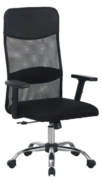 Scaun birou ALEX, negru, stofa/plasa, 68x61x108/118 cm