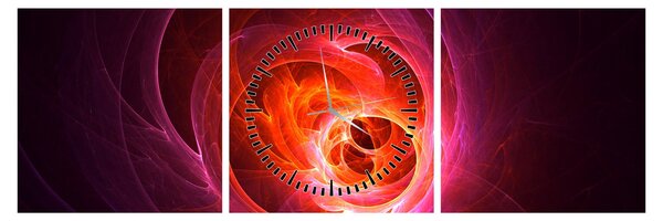 Tabloul modern cu abstracțiune roz (cu ceas) (90x30 cm)