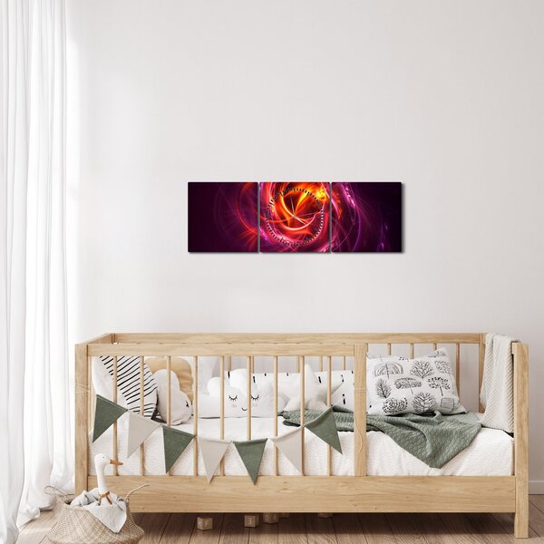Tabloul cu abstracțiune modernă care luminează (cu ceas) (90x30 cm)