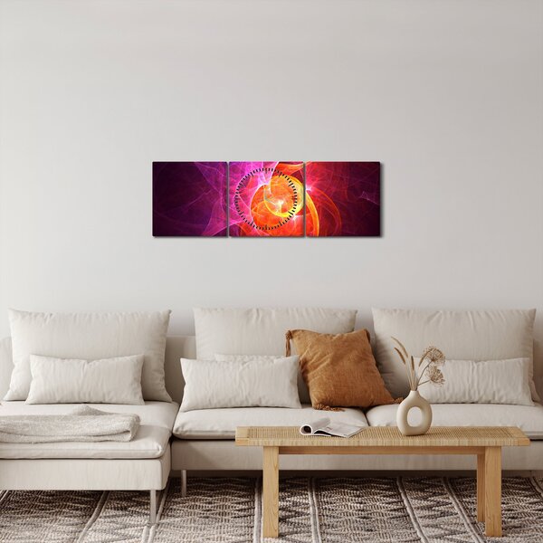 Tabloul modern abstract (cu ceas) (90x30 cm)