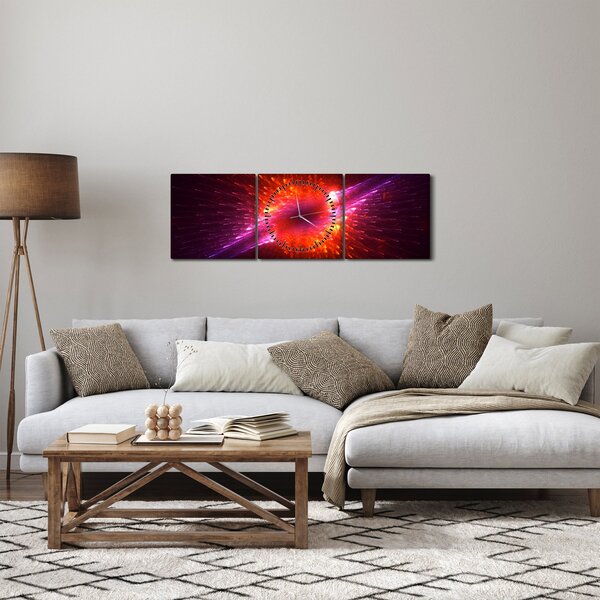 Tabloul modern abstract cu spini (cu ceas) (90x30 cm)