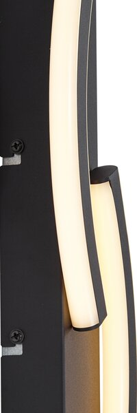 Lampă de perete de design neagră cu 2 lumini, cu 3 trepte de intensitate - Bummy