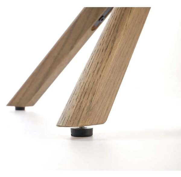 Scaun K585, bej inchis/nuc, stofa clasica/lemn, 63x64x93 cm