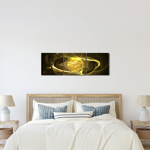 Tabloul modern abstract (cu ceas) (90x30 cm)