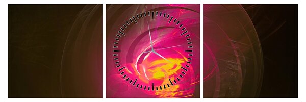 Tablou - abstacție cu spirala (cu ceas) (90x30 cm)