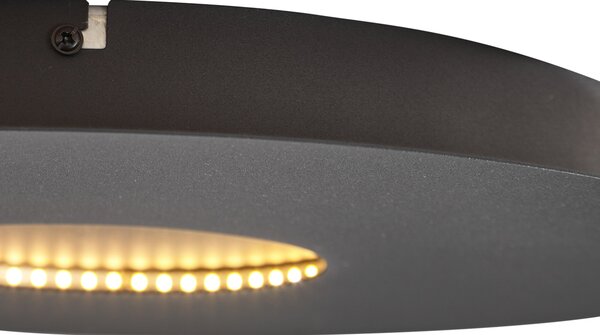 Plafonieră modernă neagră 40cm incl. LED cu 3 trepte de intensitate luminoasă - Morning
