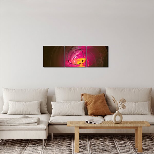 Tablou - abstacție cu spirala (cu ceas) (90x30 cm)