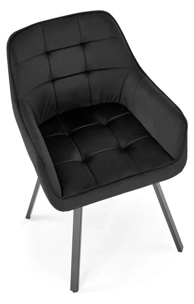 Scaun K588, negru - HLR 66, stofa catifelata/otel, 55x60x89 cm