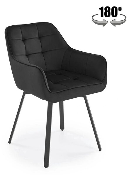 Scaun K588, negru - HLR 66, stofa catifelata/otel, 55x60x89 cm