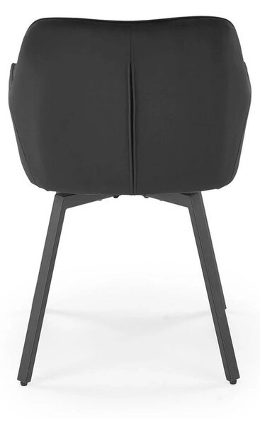 Scaun K588, negru - HLR 66, stofa catifelata/otel, 55x60x89 cm