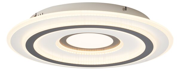 Plafonieră de design albă cu gri închis rotund, incl. LED, cu dimmer - Taylor