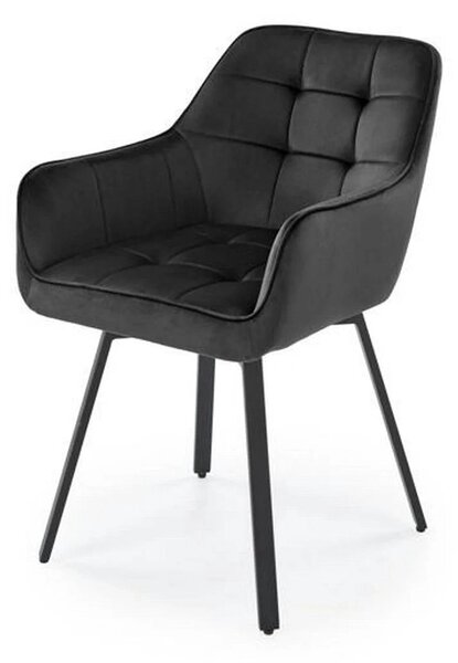 Scaun K588, negru - HLR 66, stofa catifelata/otel, 55x60x89 cm