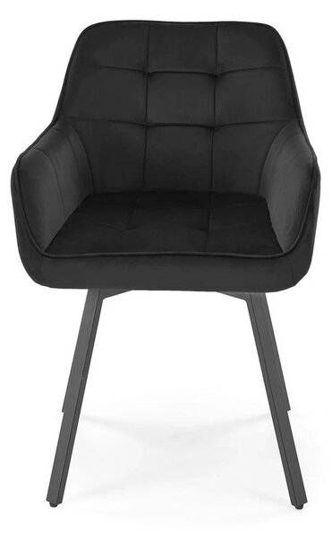 Scaun K588, negru - HLR 66, stofa catifelata/otel, 55x60x89 cm