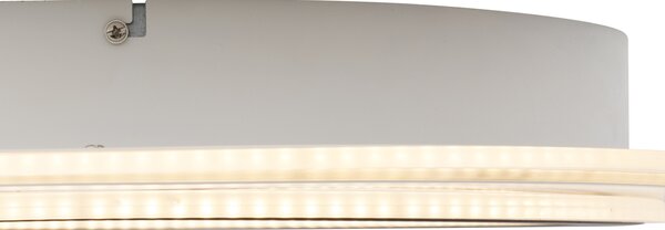 Plafonieră de design albă cu gri închis rotund, incl. LED, cu dimmer - Taylor