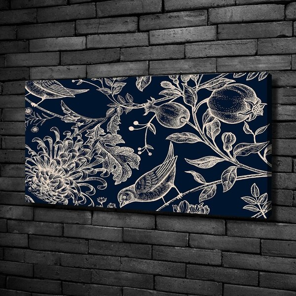 Tablou canvas Flori și păsări