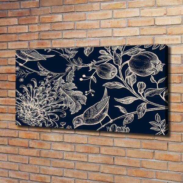 Tablou canvas Flori și păsări