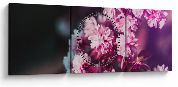 Tablou cu florile copacilor (cu ceas) (90x30 cm)