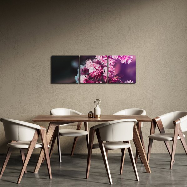 Tablou cu florile copacilor (cu ceas) (90x30 cm)