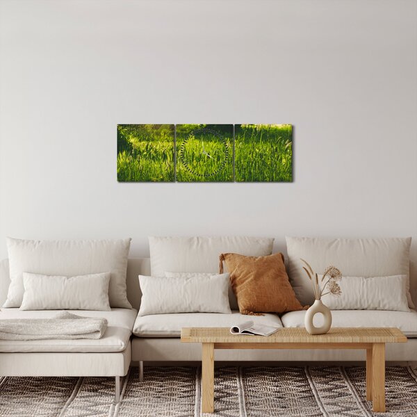 Tablou cu natura - lunca (cu ceas) (90x30 cm)