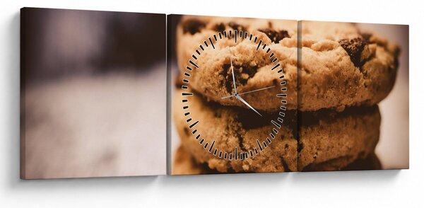 Tablou cu biscuiți cookies (cu ceas) (90x30 cm)