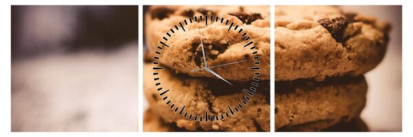 Tablou cu biscuiți cookies (cu ceas) (90x30 cm)