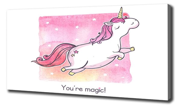 Tablou canvas unicorn roz