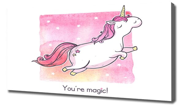 Tablou canvas unicorn roz