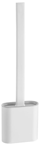 Aqualine Aqualine, perie de toaletă din silicon pentru așezare și agățare pe perete, alb mat, BS010