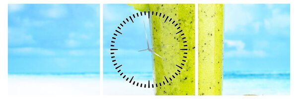 Tablou - smoothie kiwi (cu ceas) (90x30 cm)