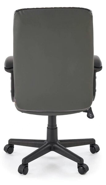 Scaun birou BJORN, negru, piele ecologica, 58x57x100/112 cm