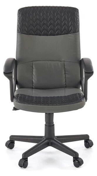 Scaun birou BJORN, negru, piele ecologica, 58x57x100/112 cm