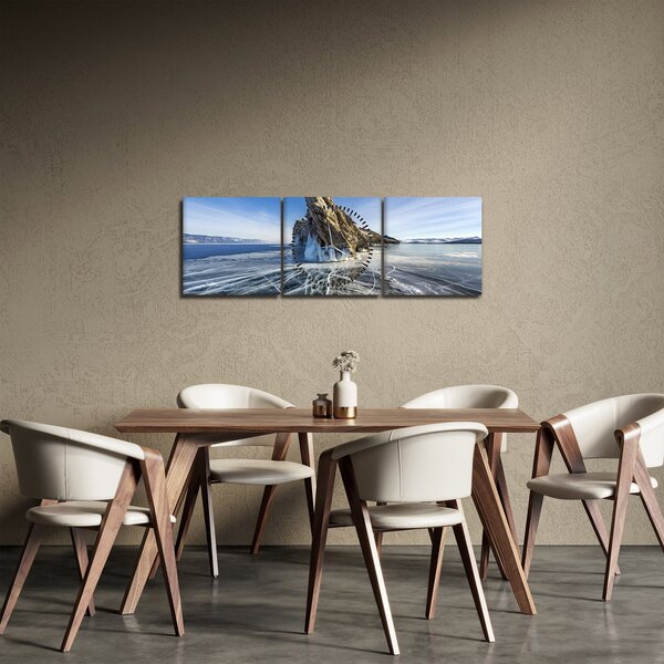 Tablou cu piatra înghețată (cu ceas) (90x30 cm)